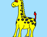 Disegno Giraffa pitturato su riccardo pinna