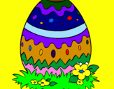 Disegno Uovo di Pasqua 2 pitturato su yeison