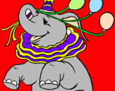 Disegno Elefante con 3 palloncini  pitturato su karen