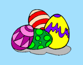 Disegno Uovo di Pasqua pitturato su maria