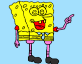 Disegno Spongebob pitturato su luigi