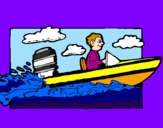Disegno Acquatico barca pitturato su beba