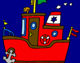 Disegno Barca con ancora  pitturato su giojo