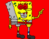 Disegno Spongebob pitturato su AXEL