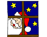 Disegno Babbo Natale pitturato su elena dolci 2004