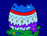 Disegno Uovo di Pasqua 2 pitturato su LUIGI