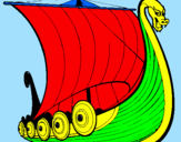 Disegno Barca vikinga pitturato su KOALA