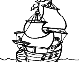 Disegno Barca  pitturato su arca di noe