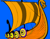 Disegno Barca vikinga pitturato su nico 2015