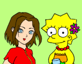 Disegno Sakura e Lisa pitturato su anónimo