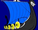 Disegno Barca vikinga pitturato su COPA MATTEOMARIO