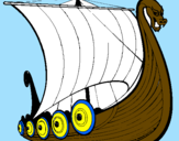 Disegno Barca vikinga pitturato su salvo
