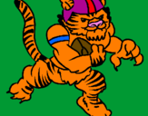 Disegno Giocatore tigre  pitturato su marco