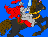 Disegno Cavaliere a cavallo pitturato su daniele