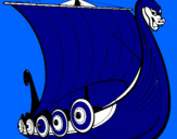 Disegno Barca vikinga pitturato su COPA  MATTEO