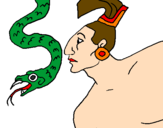 Disegno Serpente e guerriero pitturato su ginevra