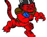 Disegno Giocatore tigre  pitturato su leonora