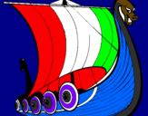 Disegno Barca vikinga pitturato su Thomas