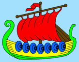 Disegno Barca vikinga  pitturato su KOALA