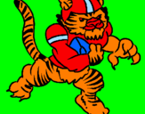 Disegno Giocatore tigre  pitturato su MATTHIAS