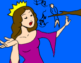 Disegno Principessa che canta pitturato su MARIACHIARA