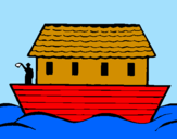 Disegno Arca di Noè  pitturato su mattia