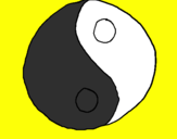 Disegno Yin e yang pitturato su samuele
