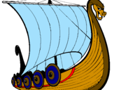 Disegno Barca vikinga pitturato su iacopo