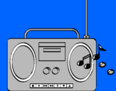 Disegno Radio cassette 2 pitturato su antonio