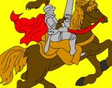 Disegno Cavaliere a cavallo pitturato su cavaglieri di martina