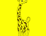 Disegno Giraffa  pitturato su samuele