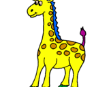 Disegno Giraffa pitturato su lara
