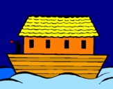 Disegno Arca di Noè  pitturato su arca di noe