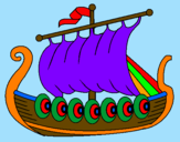 Disegno Barca vikinga  pitturato su lorypaoloserenamarghe