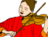 Disegno Violinista  pitturato su au99