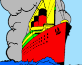 Disegno Nave a vapore pitturato su KOALA