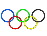 Disegno Anelli dei giochi olimpici  pitturato su gloria