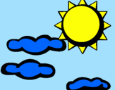 Disegno Sole con nuvole 2 pitturato su alessia