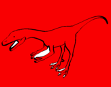 Disegno Velociraptor II pitturato su stampa