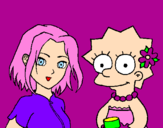 Disegno Sakura e Lisa pitturato su FERRUCCI