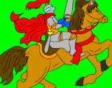 Disegno Cavaliere a cavallo pitturato su SARAH
