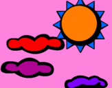 Disegno Sole con nuvole 2 pitturato su lorypaoloserenamarghe