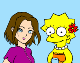 Disegno Sakura e Lisa pitturato su federica
