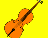 Disegno Violino pitturato su michela