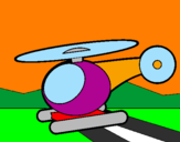 Disegno Piccolo elicottero pitturato su RICCARDO 5 ANNI