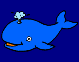 Disegno Balena che spruzza  pitturato su alessia1