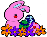 Disegno Coniglietto di Pasqua  pitturato su federica