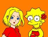 Disegno Sakura e Lisa pitturato su Livia