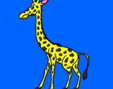 Disegno Giraffa  pitturato su Niccolo`