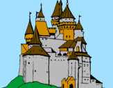 Disegno Castello medievale  pitturato su kp